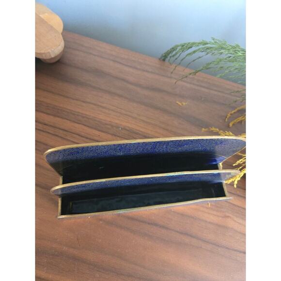 Vintage Mid Century Italian Brass Embossed Desk Letter Holder - Picture 5 of 8